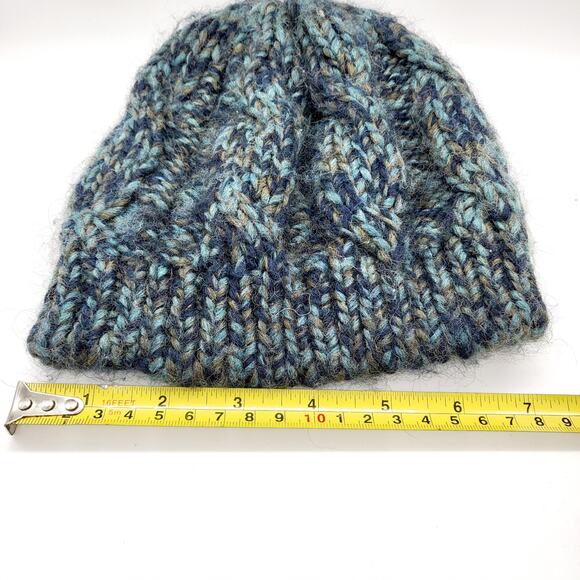 Cintelli e Galluzzo Blue Aplaca Wool Blend Knitted Beanie Hat Made in Italy OS - Picture 11 of 11